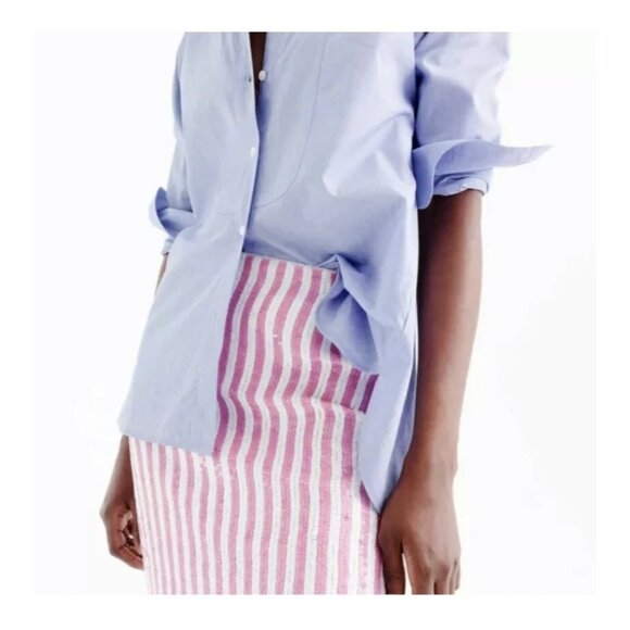 NWT J.Crew Collection Striped Pencil in Pink White Sequin Skirt 4 $695 - Picture 6 of 6